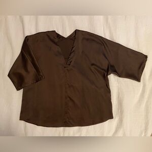 Banana Republic Chocolate Brown V-Neck Blouse